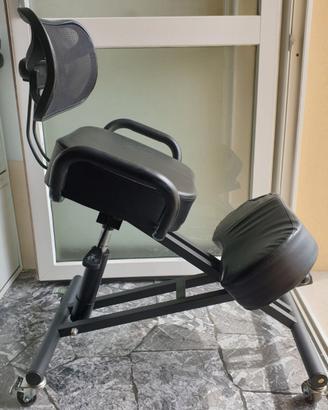 SEDIA ERGONOMICA NERA IN ACCIAIO