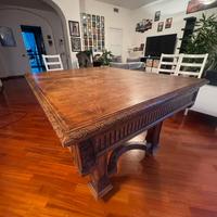 Tavolo Antico Estendibile in Legno Lavorato