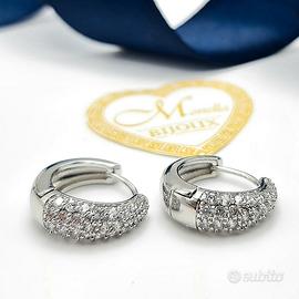 Orecchini acciaio zirconi donna Monella Bijoux
