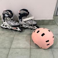 Pattini bimba OXELO FIT 3 35-38 con casco e protez