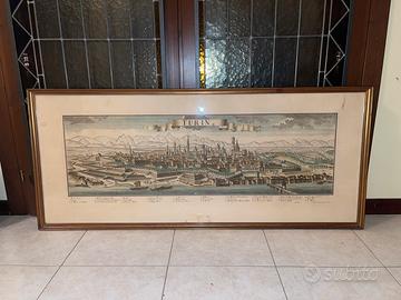 Quadro panoramico “Turin” - Stampa antica Torino