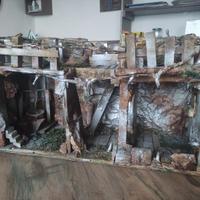 Presepe artigianale, fatto con materiali riciclati