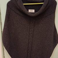 Poncho color grigio scuro