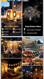 Catena di luci luminosa esterno led 1w