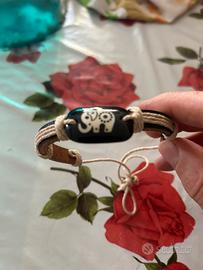 Braccialetto elefantino in cordellino