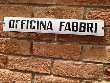 OFFICINA targa tabella insegna smalto bombato 1930