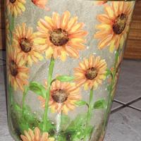 vaso con girasoli in plastica nuovo