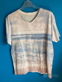 T - shirt uomo fantasia marina Kiabi, taglia M.