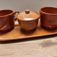 set 2 tazze vassoio e zuccheriera