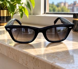 Ray-Ban Originali RB2140 Wayfarer Neri Nuovi Grey