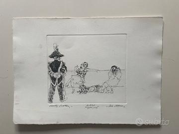 Walter Piacesi Acquaforte Sala d’attesa Firmata