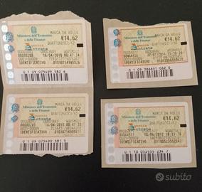 Marche da bollo valide anno 2010-2011 -2012€ 14,62