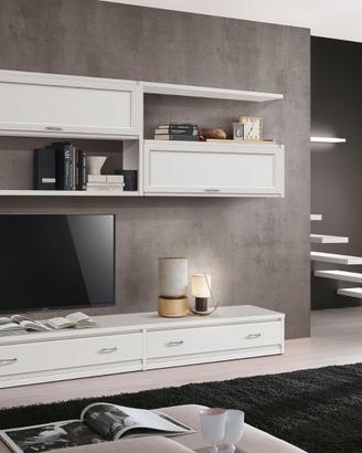 PARETE ATTREZZATA IDEALE COME LIBRERIA E PORTA TV