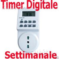 Timer settimanale con display lcd e presa bipasso