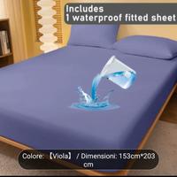 Coprimaterasso matrimoniale impermeabile viola -