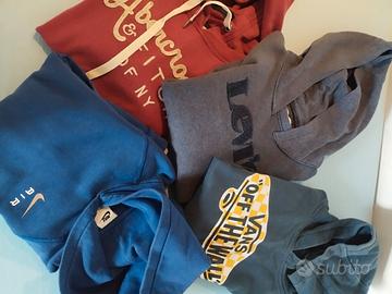 Felpe Levi's, Vans, Nike e Abercrombie 12-14 anni