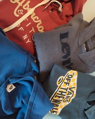 Felpe Levi's, Vans, Nike e Abercrombie 12-14 anni