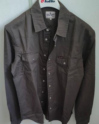 CAMICIA SLIM FIT UNISEX COLORE VERDE MILITARE