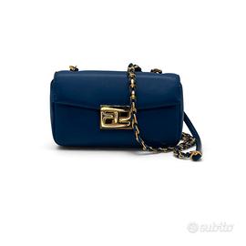 Fendi Be Baguette Blu in Pelle