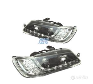FARI PEUGEOT 306 93-97 LUCE DIURNA A LED FONDO NER