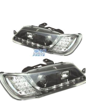 FARI PEUGEOT 306 93-97 LUCE DIURNA A LED FONDO NER