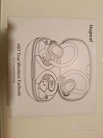 Auricolari bluetooth sportivi neri, nuovi in confe