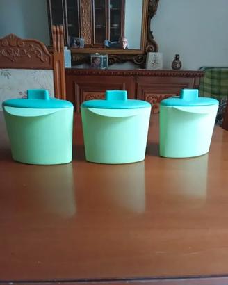 Set 3 Barattoli Cucina Vintage Space Age Anni 70