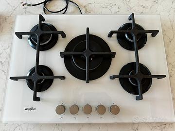 Piano cottura a gas Whirlpool a 5 fuochi
