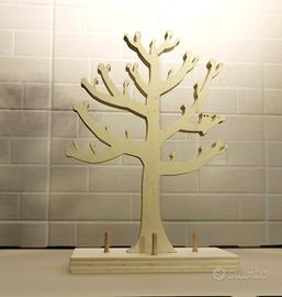 Albero in legno portagioielli collane bracciali
