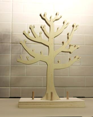 Albero in legno portagioielli collane bracciali