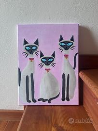Dipinto su tela - gatti siamesi