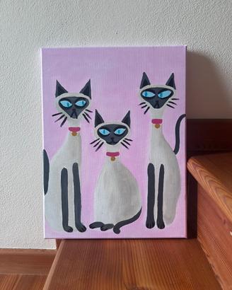 Dipinto su tela - gatti siamesi