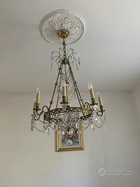Lamoadario vintage in ottone e cristallo