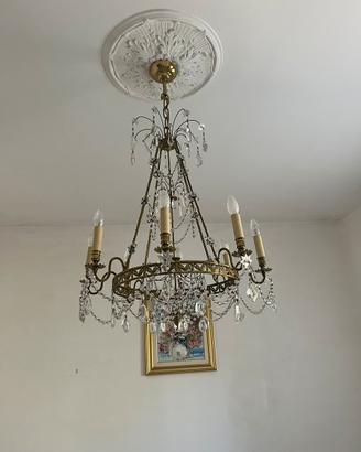 Lamoadario vintage in ottone e cristallo