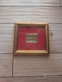Quadro in miniatura Pandora artigianale foglia oro