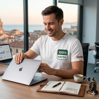 T-shirt  "100% FATTO" - Made in Italy - On Demand