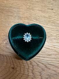 Anello vintage margherita oro e topazio