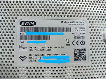 Modem ADSL TIM Fibra Technicolor TG789vac v2
