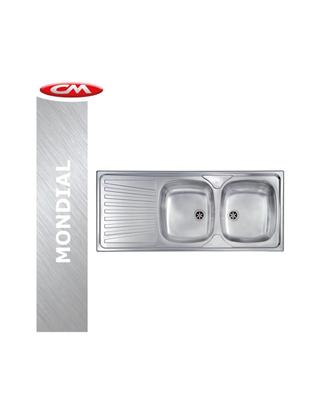Lavello inox due vasche + scolapiatti a sinistra