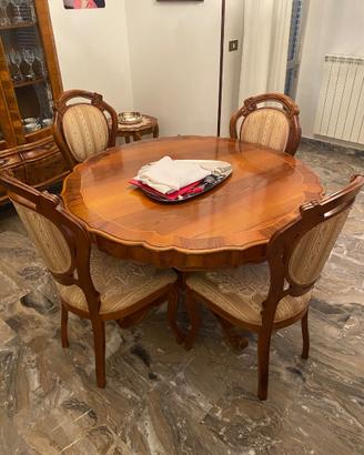 Soggiorno completo in stile antico legno noce