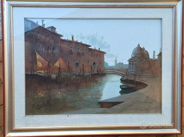 Quadro Francesco Schiller "Paesaggio Lagunare"
