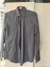 camicia uomo grigio cotone