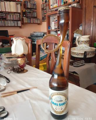 Rara bottiglia piena a giraffa Sans Souci vintage