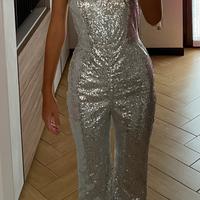 Tutina con paillettes argento