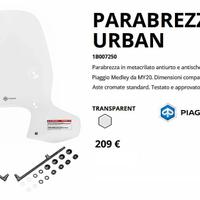Piaggio -parabrezza alto Urban 1B002750 per Medley