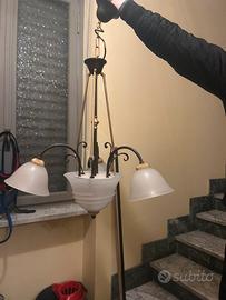 Lampadario a sospensione in vetro sanitato