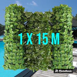 1x15M Siepe artificiale Edera finta Recinzione