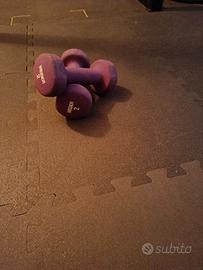 manubri in gomma da 2 kg