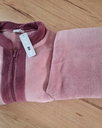 Pigiama/tuta da casa in pile rosa TG. 46