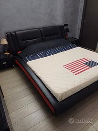 LETTO MATRIMONIALE DESIGN PELLE COME NUOVO